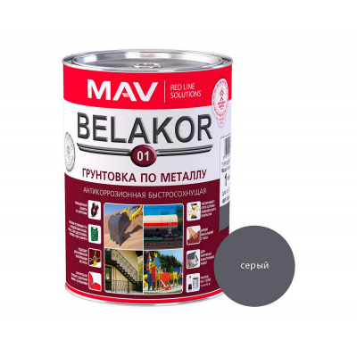 Грунтовка BELAKOR быстросохнущая серая, 1кг
