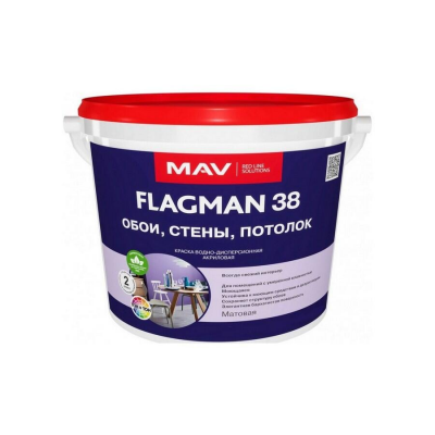 Краска МАВ FLAGMAN 38 белая матовая, 7кг