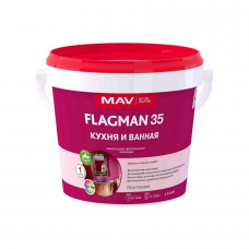Краска МАВ FLAGMAN 35 кухня и ванная полуглянцевая, 3,3кг