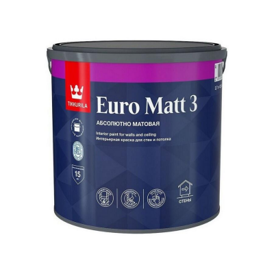 Краска Tikkurila EURO MATT 3 С матовая, 2,7л