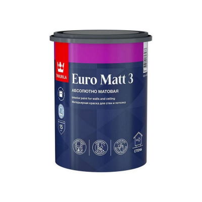 Краска Tikkurila EURO MATT 3 С матовая, 0,9л