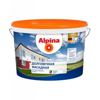 Краска Alpina Долговечная фасадная Б3 прозрачная, 9,4л / 13,4кг