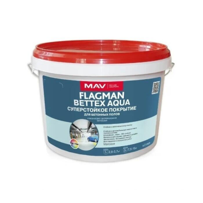 Краска МАВ FLAGMAN BETTEX AQUA для бетонных полов белый 3кг
