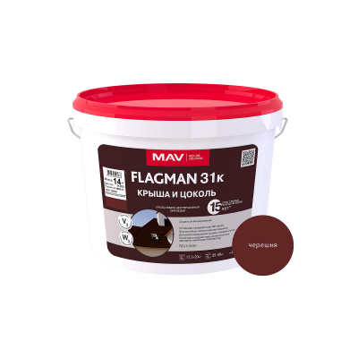 Краска МАВ FLAGMAN 31к крыша и цоколь черешня, 14кг
