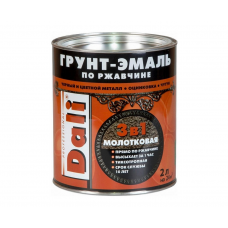 Грунт-эмаль Dali 3в1 по ржавчине молотковый зеленая, 2л