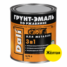 Грунт-эмаль Dali 3в1 по ржавчине желтый, 0,75л