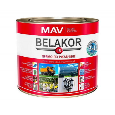 Грунт-эмаль BELAKOR 15 RAL9004 матовая. черная, 2кг