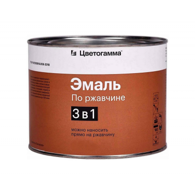 Эмаль Цветогамма по ржавчине темно-зеленая, 0,8кг