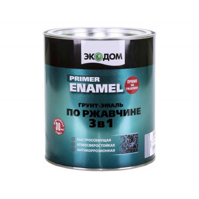 Грунт-эмаль ЭкоДом по ржавчине 3в1 Белая RAL9010, 2,2кг