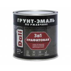 Грунт-эмаль Dali 3в1 графит по ржавчине серебристая, 0,75л