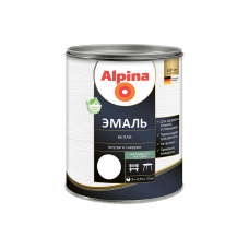 Эмаль Alpina алкид. белая шелковисто-матовая, 0,75л/ 0,89кг
