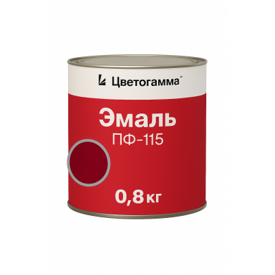 Эмаль Цветогамма ПФ-115 красная, 0,8кг