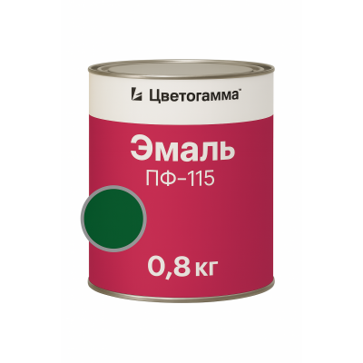 Эмаль Цветогамма ПФ-115 темно-зеленая, 0,8кг