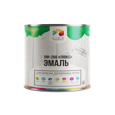 Эмаль LIDA ПФ-266 Люкс терракота, 2кг