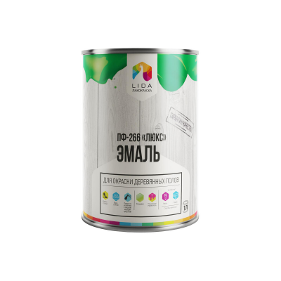 Эмаль LIDA ПФ-266 Люкс дуб, 0,9кг