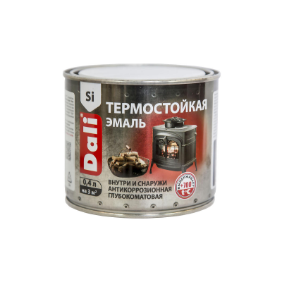 Эмаль Dali термостойкая серебро, 0,4л