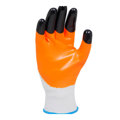 Перчатки трикотаж. нитрил BVB черн.пальцы