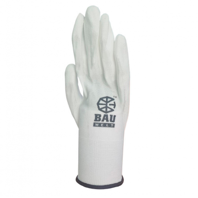 Перчатки BAUWELT 24210 ПУ облив белые 13кл. L