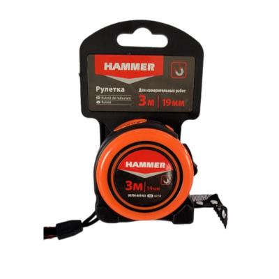 Рулетка HAMMER 00700-801903 3мх19мм магнит