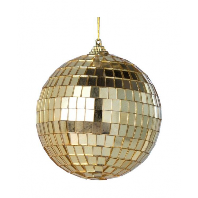 Шар елочный пласт.+стекл. 10см MAGIC TIME 88767 (86907) Диско золото