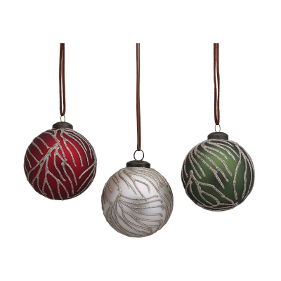 Шар елочный MAGIC TIME (8см) стекло декор в ассорт. 90866