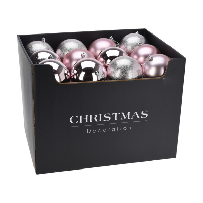 Шар елочный 10см KOOPMAN пластик розовый CAR102030