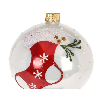 Шар елочный 8см KOOPMAN Снеговик/Конфета/Носок стекло микс AVG113950