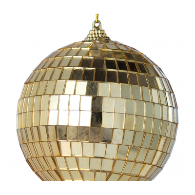 Шар елочный 8см MAGIC TIME Диско пластик золотой 89186