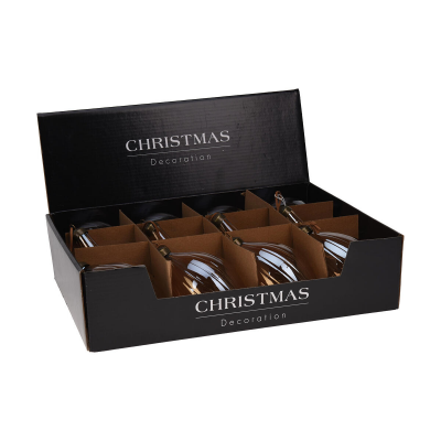 Украшение елочное подвесное 8см KOOPMAN Onion стекло бежевый ABR822630