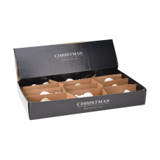 Украшение елочное подвесное 16см KOOPMAN стекло белый ABT400220