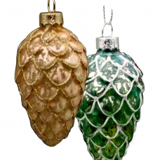 Украшение елочное подвесное MAGIC TIME ШИШКА (4,5х8,5см) стекло в ассорт. 92635