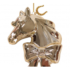 Игрушка елочная 6см MAGIC TIME Лошадка фарфор золотой 94957