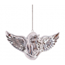 Игрушка елочная 6см MAGIC TIME Пегас фарфор серебряный 94959
