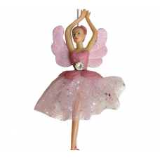 Игрушка елочная 11см MAGIC TIME Балерина пластик/текстиль розовый 94981