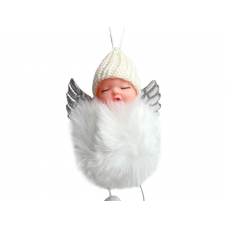 Игрушка елочная 13см MAGIC TIME Ангел текстиль белый 95801