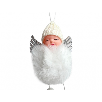 Игрушка елочная 13см MAGIC TIME Ангел текстиль белый 95801