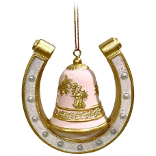 Украшение елочное подвесное 7см MAGIC TIME Подкова полирезина золотой 95508
