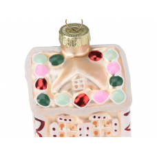 Игрушка елочная 8см KOOPMAN Домик стекло шампань ABT400930