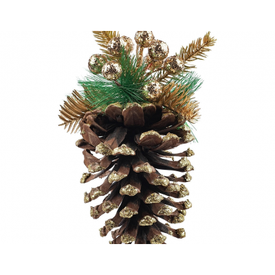 Игрушка елочная 17см MAGIC TIME Шишка пластик коричневый 90797