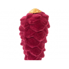 Игрушка елочная 9см MAGIC TIME Бархат/Шишка пластик красный 94399