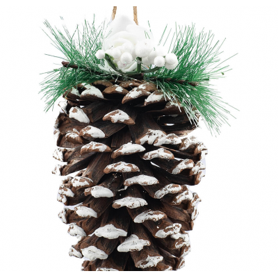 Игрушка елочная 18см MAGIC TIME Шишка пластик коричневый 90796