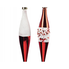 Украшение елочное подвесное 16см MAGIC TIME Сосулька пластик красно-белый 91717