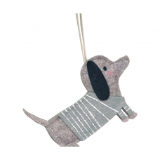 Игрушка елочная 8см MAGIC TIME Собака текстиль серый 95279