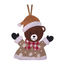 Игрушка елочная 11см MAGIC TIME Миша текстиль бежевый 95293