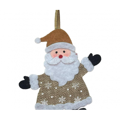 Игрушка елочная 11см MAGIC TIME Дед Мороз текстиль бежевый 95294