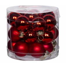 Набор шаров елочных MAGIC TIME (2,5см) стекло красный 92656 24шт/уп