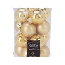 Набор шаров елочных 3,5см KOOPMAN ARB102000 стекло золотой 16шт/уп