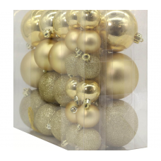 Набор шаров елочных MAGIC TIME (8см/6см/4см) пластик золото 91366 46шт/уп