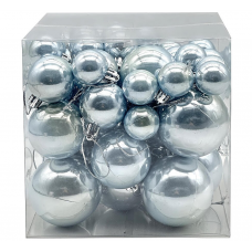 Набор шаров елочных MAGIC TIME (6см/5см/4см/3см) пластик голубой 91411 59шт/уп
