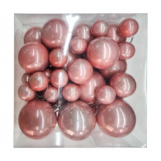 Набор шаров елочных MAGIC TIME (6см/5см/4см/3см) пластик розовый 91410 59шт/уп